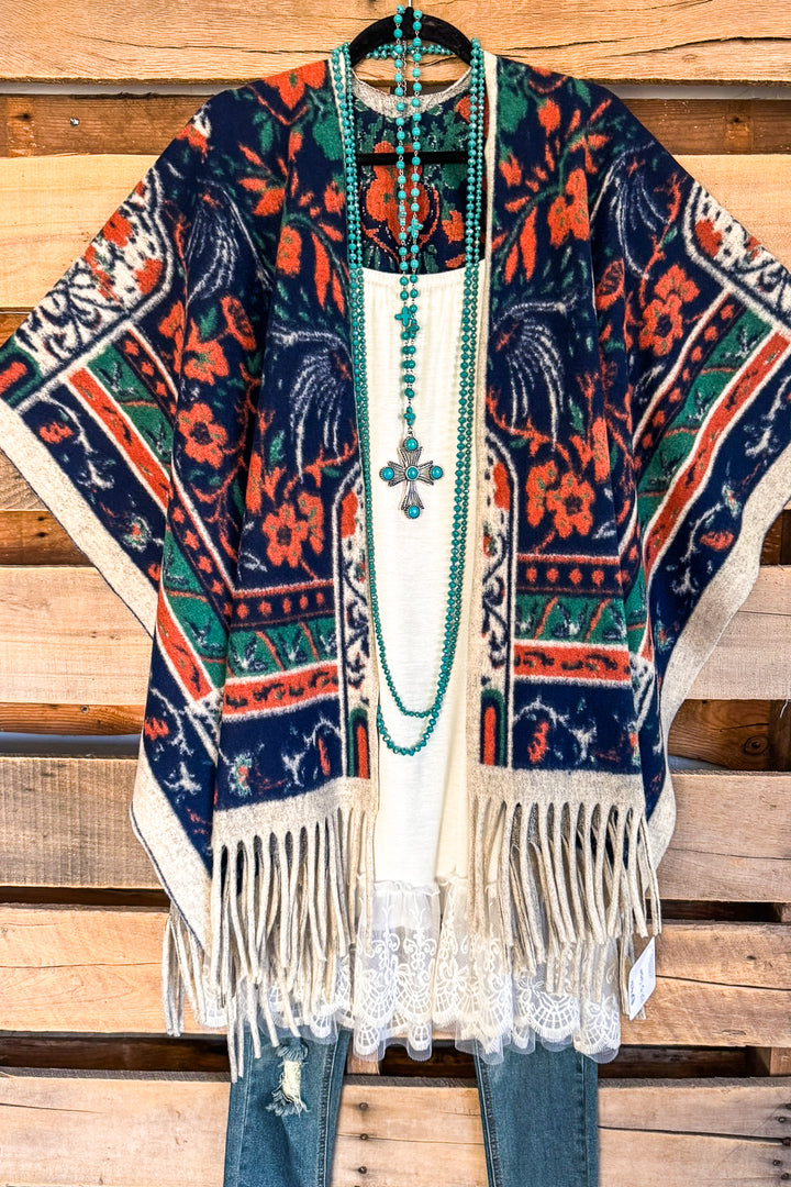 Falling Into Your Arms Poncho - Cream