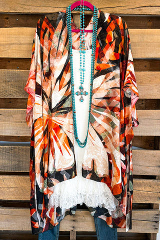 Boho Vibes Oversized Kimono - Sage