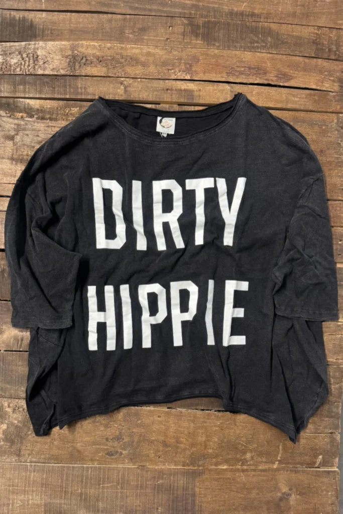 Dirty Hippie Oversized Top - 100% Cotton Black