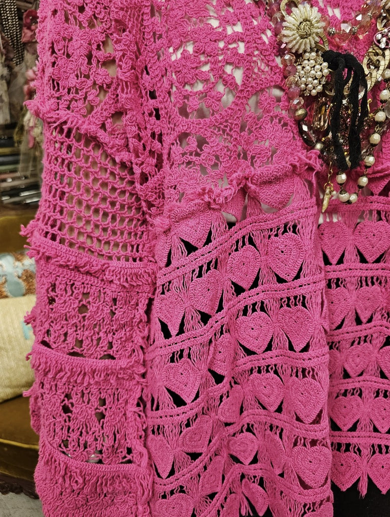 PRE ORDER: Lover’s Heart Hand-Crocheted Magenta Top