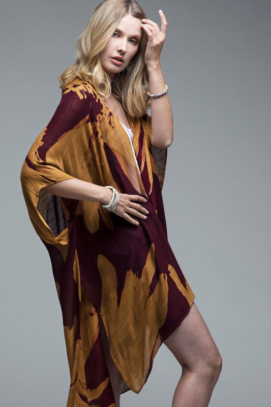 In My Vision Kimono - Rust/Burgundy .