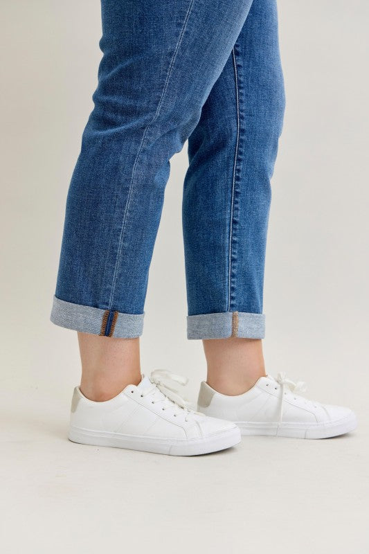 JUDY BLUE: Classic Cuffed Boyfriend Jeans - Mid Rise - SALE