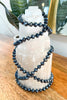 Long Beaded Necklace - Blue