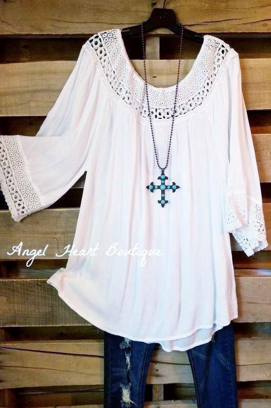 Feeling Free Tunic - White [product type] - Angel Heart Boutique