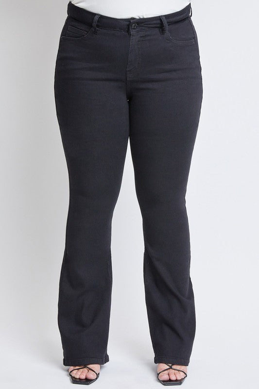 Sustainable High-Rise Bootcut Jean - Black - TUMMY CONTROL