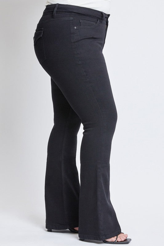 Sustainable High-Rise Bootcut Jean - Black - TUMMY CONTROL - SALE