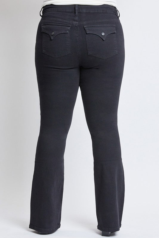 Sustainable High-Rise Bootcut Jean - Black - TUMMY CONTROL