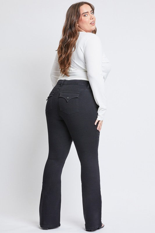 Sustainable High-Rise Bootcut Jean - Black - TUMMY CONTROL - SALE