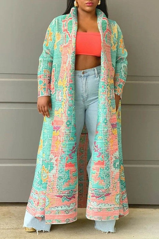 Forever Radiant MAXI Duster- Green