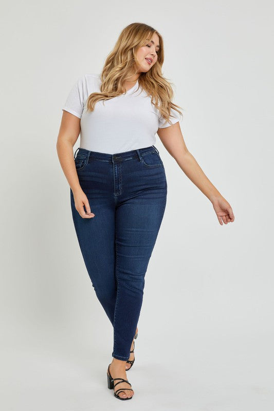 Rise Above The Rest Skinny Jean - Dark Denim - WITH LYCRA