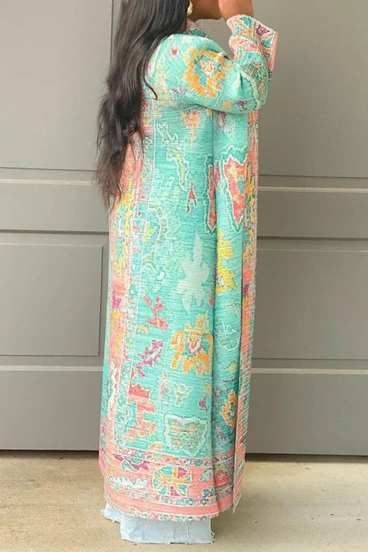 Forever Radiant MAXI Duster- Green- SALE