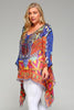 Flower Child Oversized Sheer Tunic  - Red Mix [product type] - Angel Heart Boutique