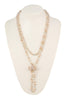 Long Beaded Necklace - Light Brown