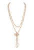 Long Beaded Necklace - Light Brown