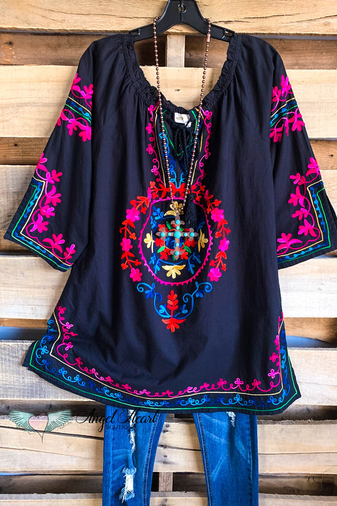 AHB EXCLUSIVE - Beach Vibes Tunic - Black - 100% COTTON