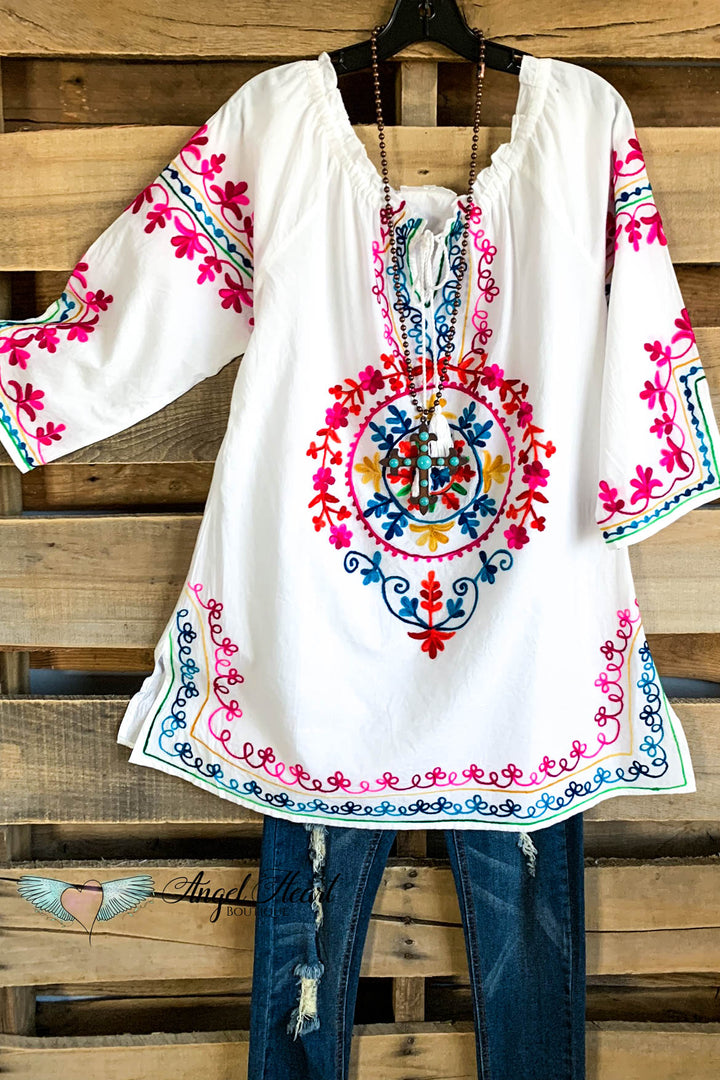 AHB EXCLUSIVE - Beach Vibes Tunic - White 100% COTTON