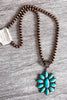 Stunning Copper Flower Necklace - Turquoise