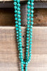 Long Beaded Necklace - Iridescent Turquoise