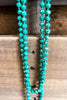 Long Beaded Necklace - Iridescent Turquoise