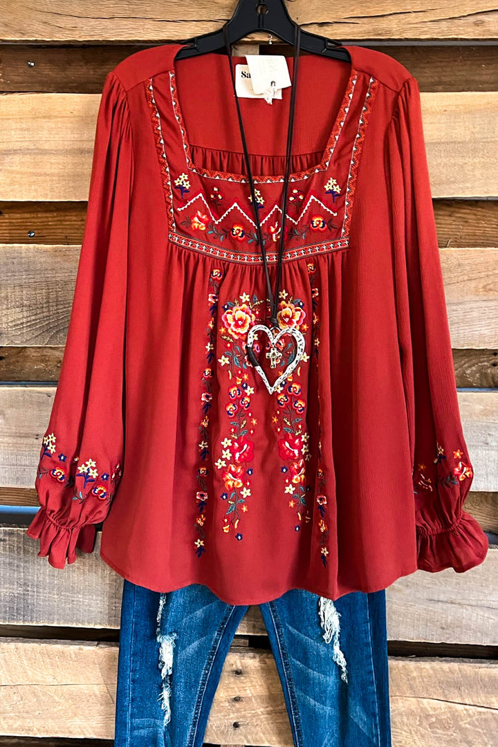 Always With Me Blouse - Rust - SALE