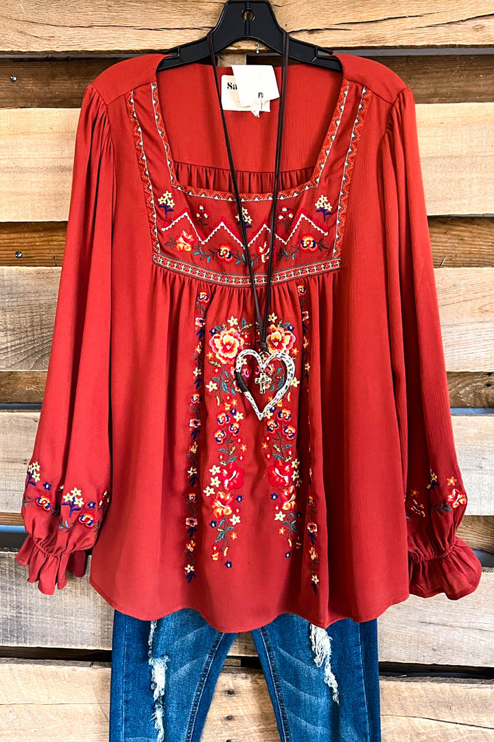 Always With Me Blouse - Rust - SALE