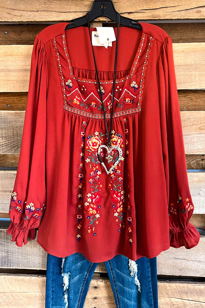 Always With Me Blouse - Rust - SALE