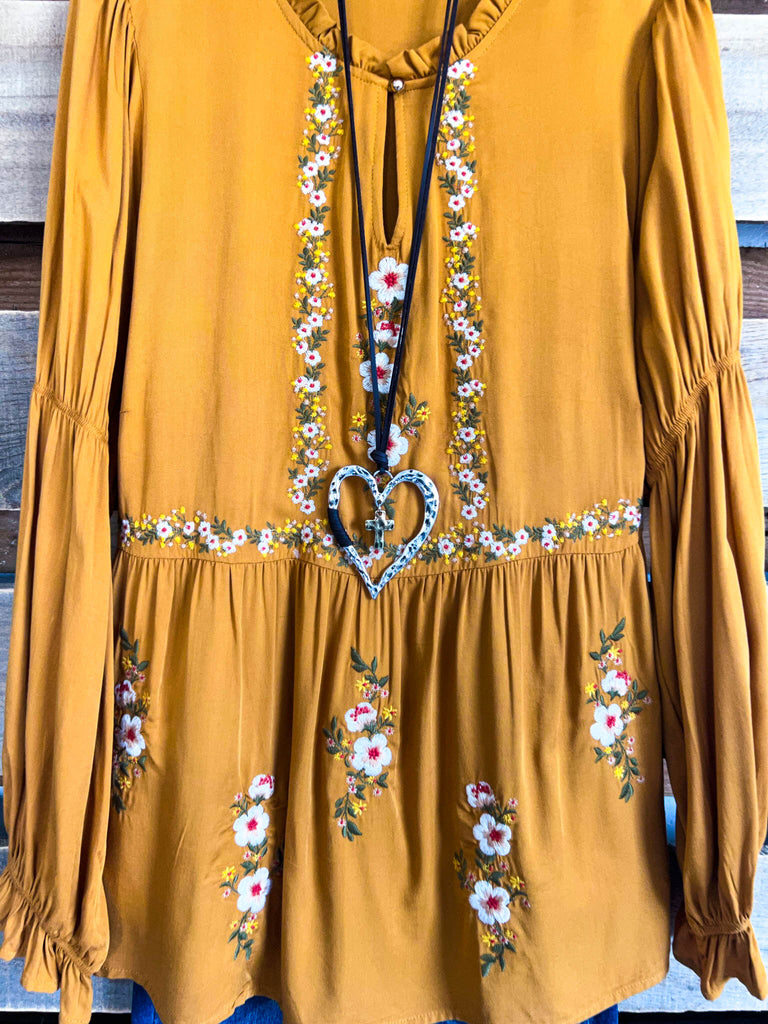 Time Is Mine Embroidered  - Marigold