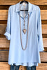 Simply Polished Oversized Tunic - Pale Blue