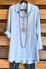 Simply Polished Oversized Tunic - Pale Blue