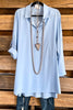 Simply Polished Oversized Tunic - Pale Blue