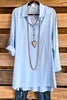 Simply Polished Oversized Tunic - Pale Blue