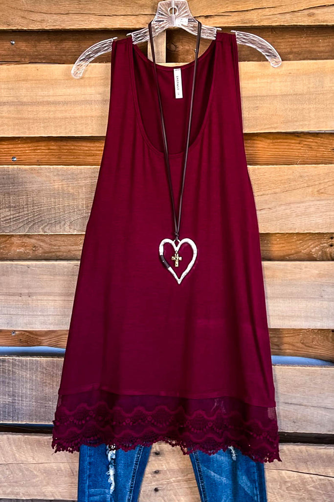 Extender: Slip on Tank/Tunic - Burgundy - SALE