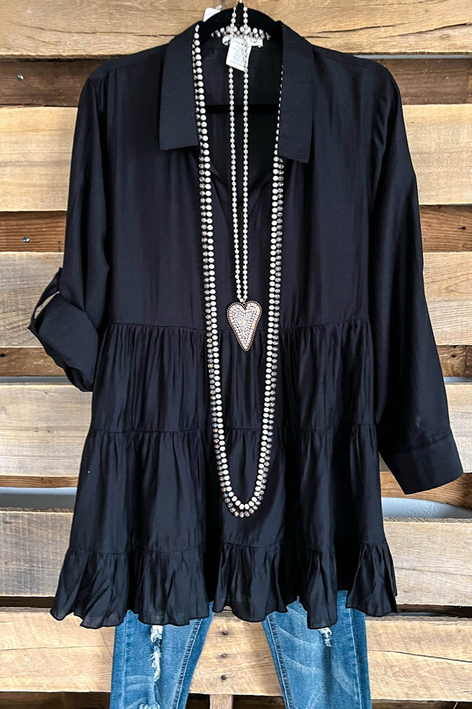 The Look Of Success Tunic - Black - SALE