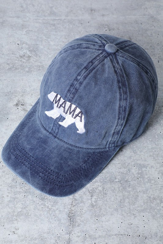 Embroidery Mama Bear Baseball Hat - Navy/White  - SALE