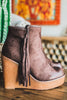 Western Vibes Fringe Wedge - Mocha - SALE (Size 5.5 Left)