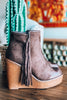 Western Vibes Fringe Wedge - Mocha - SALE (Size 5.5 Left)