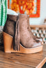 Western Vibes Fringe Wedge - Mocha - SALE (Size 5.5 Left)