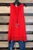 Extender: Slip on Tank/Tunic-Red