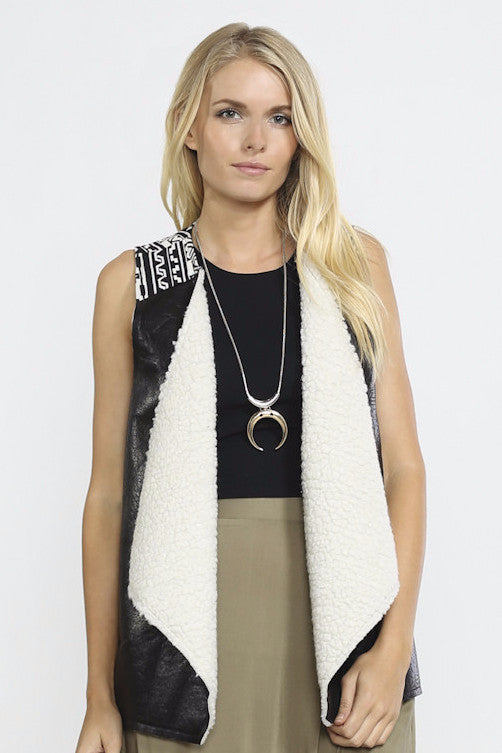 Santa Fe Vest - Black  - SALE (S,M,L) - Flying Tomato - Cardigan - Angel Heart Boutique  - 1