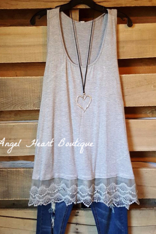 Extender: Slip on Tank/Tunic - Gray - Emerald - Dress - Angel Heart Boutique 