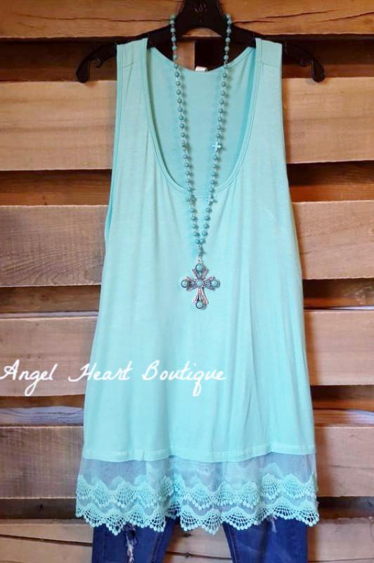 Extender: Slip on Tank/Tunic - Mint - Emerald - Dress - Angel Heart Boutique 