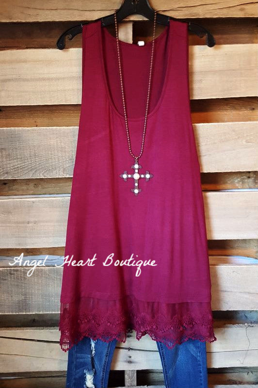 Extender: Slip on Tank/Tunic - Burgundy - Emerald - Dress - Angel Heart Boutique 