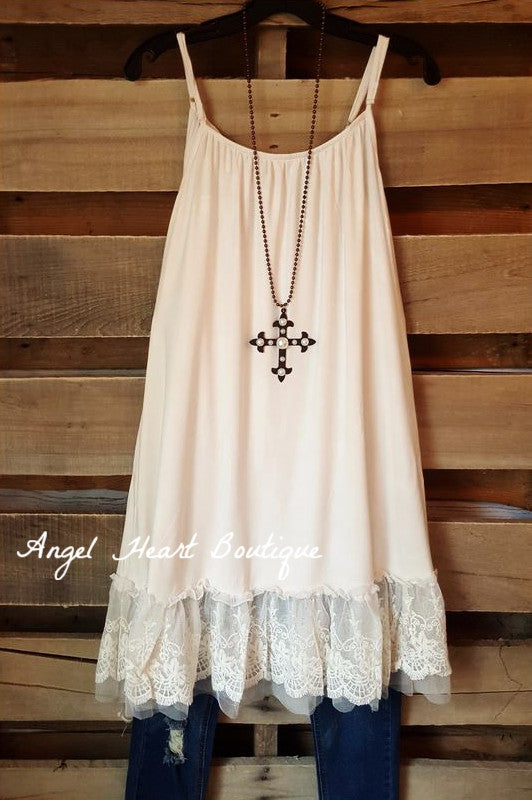 Slip On Dress - Beige - Angel Hear - Dress - Angel Heart Boutique 